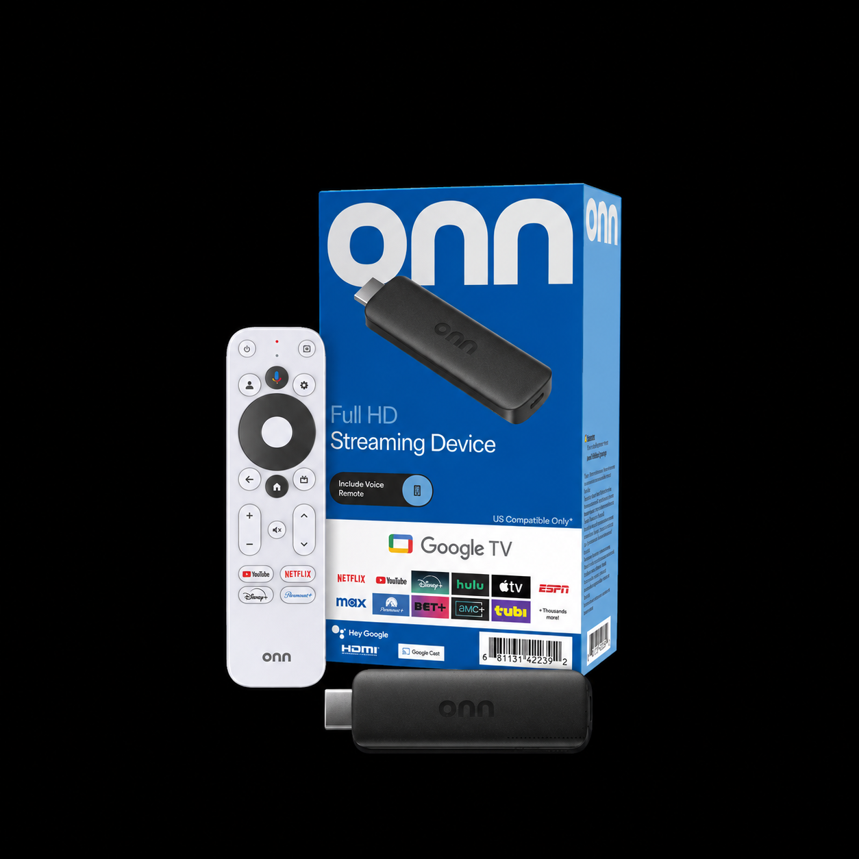 ONN Full HD streaming device and remote